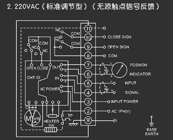 220VAC標準調(diào)節(jié)型<a href='http://m.vha7.cn/Product/diefa/diandongdiefa/' target='_blank'>電動<a href='http://m.vha7.cn/Product/diefa/' target='_blank'>蝶閥</a></a>接線圖（